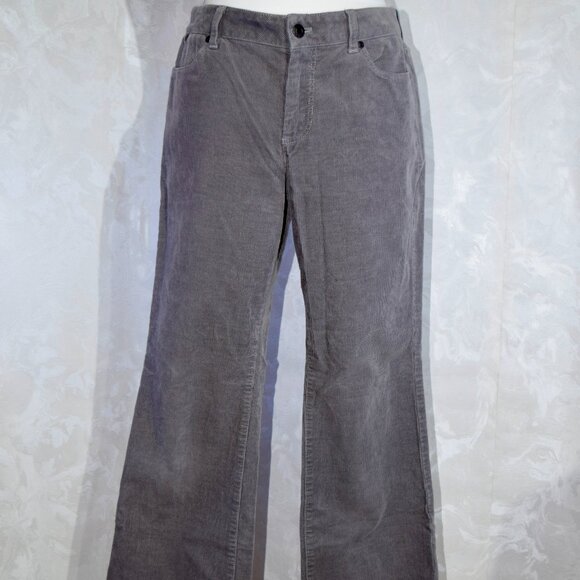 Talbots Women's Size 10P Petite Gray Curvy Fit Bootcut Corduroy Pants - Picture 2 of 6